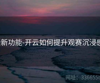 全新功能-开云如何提升观赛沉浸感？