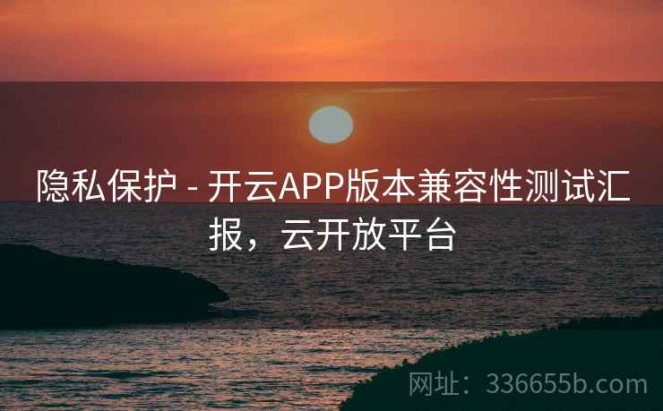 隐私保护 - 开云APP版本兼容性测试汇报，云开放平台