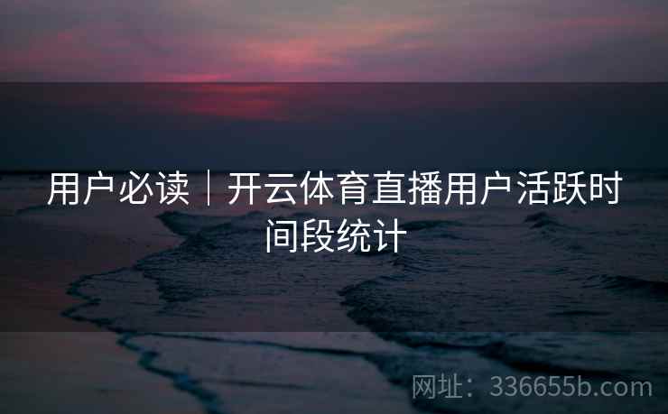 用户必读｜开云体育直播用户活跃时间段统计